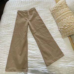 Zara wide leg khaki/tan jeans